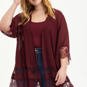 Torrid Kimono with Lace Size 3x